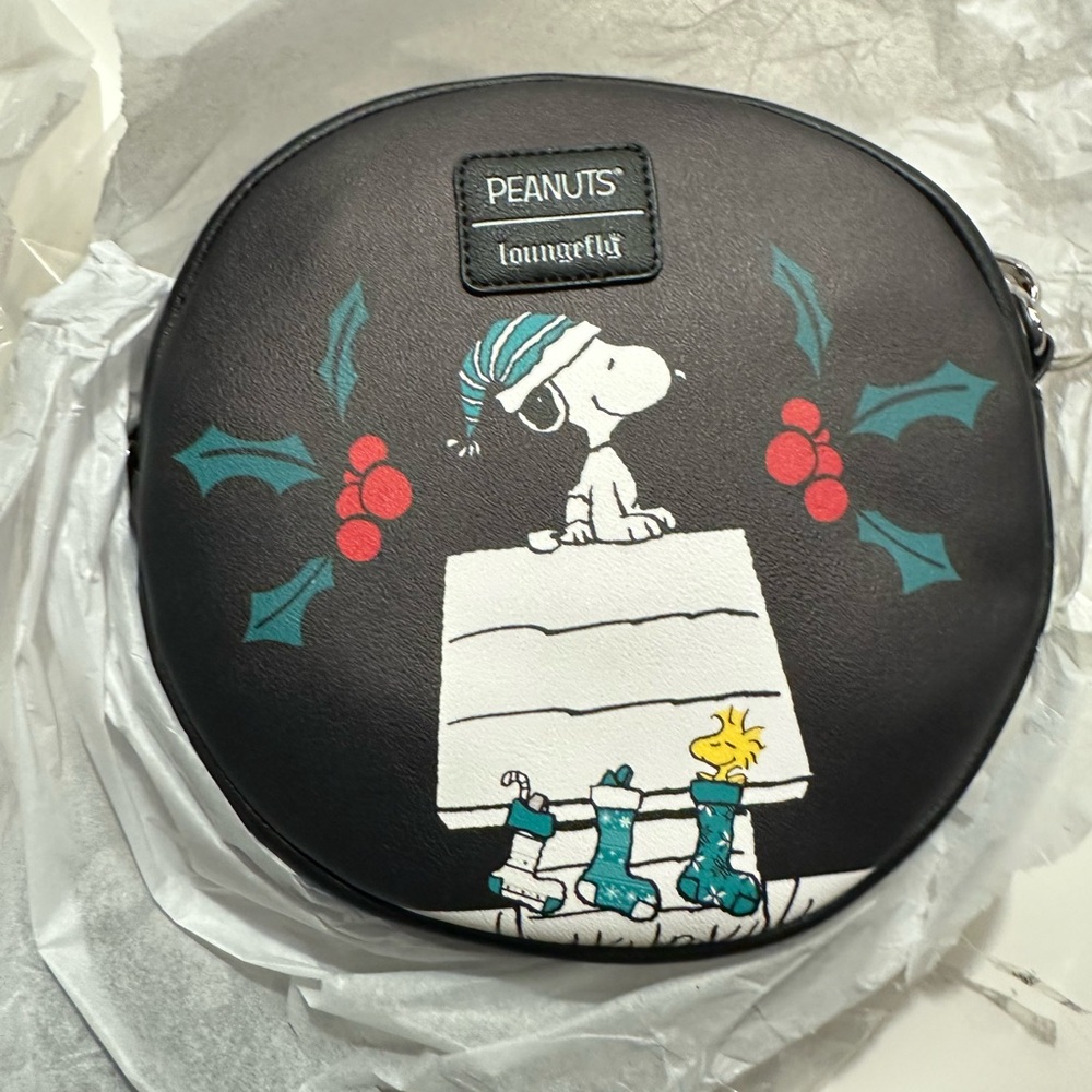 Loungefly Black and Teal Snoopy Crossbody Bag - Picture 3 of 7